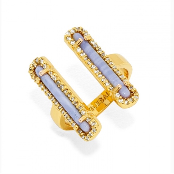 BaubleBar Jewelry - Baublebar Molly purple double bar ring gold BaubleBar Jewelry - Baublebar Molly purple double bar ring gold